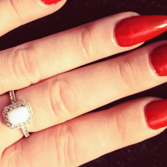 Opal and sapphire ring in sterling silver - Picture 4 of 7